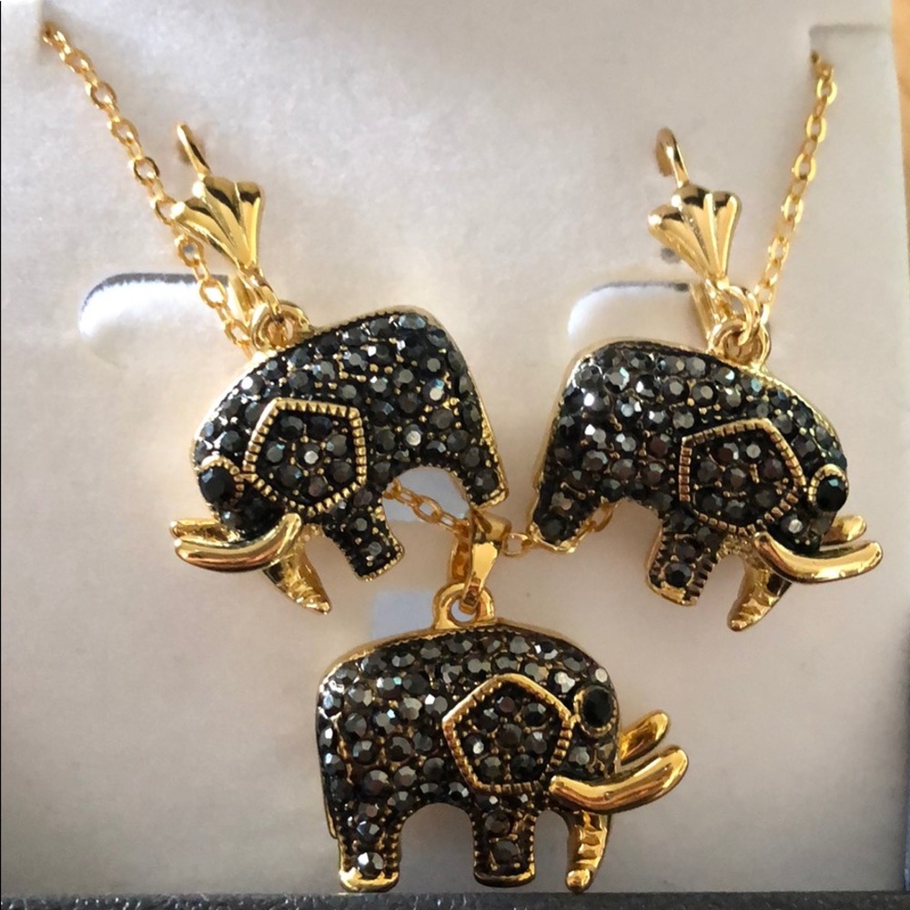 CBC Fine Jewelry Elephant Set 18K GP
